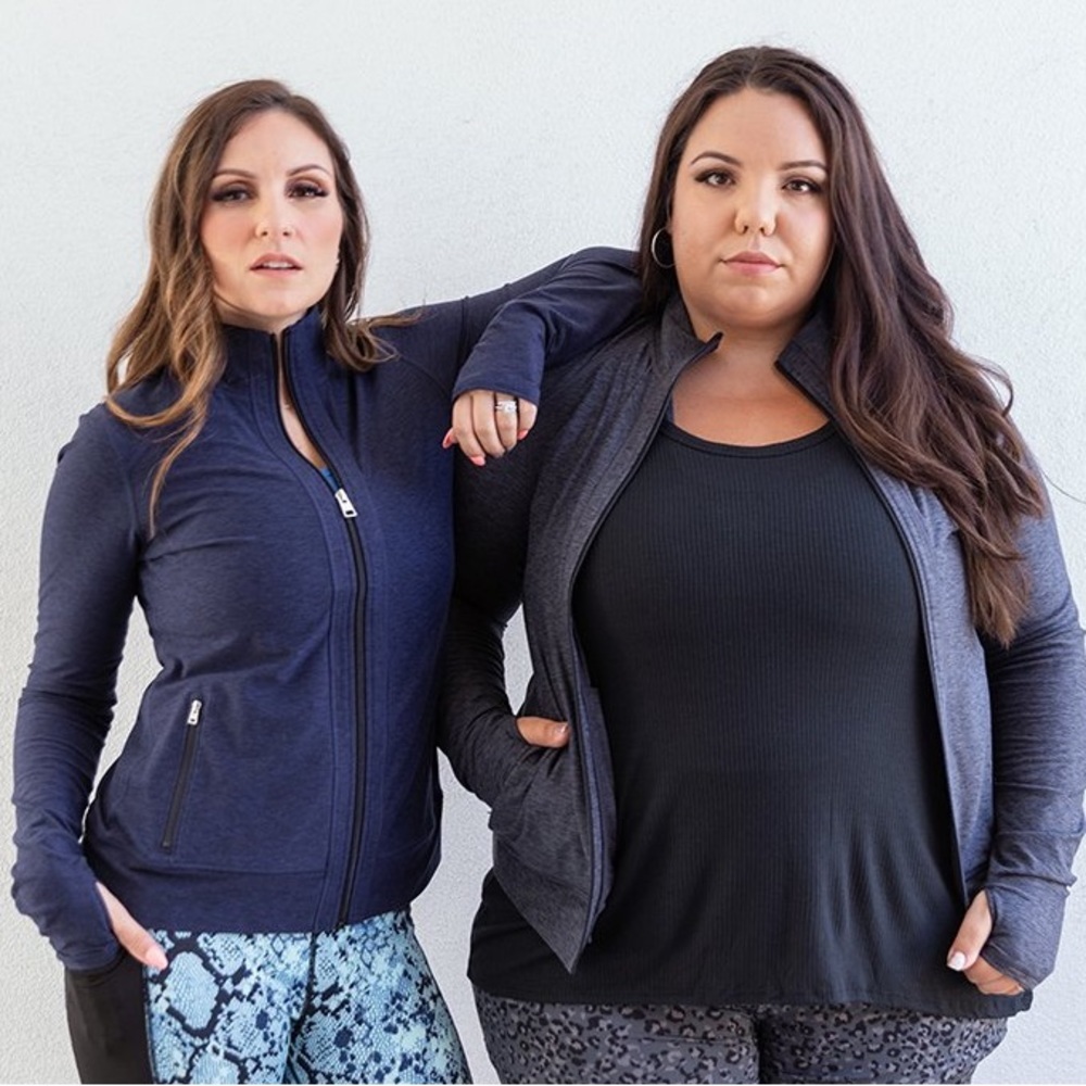 NWT Rise by Lularoe BOLD - Yoga Jacket Navy Zip Up